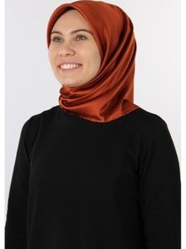 Resim Kiremit Aker Taşlanmış Düz Ipek Eşarp 7747758 - 365/3421070161637 