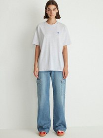 Resim Mavi Kadın Kısa Kollu Penye Ust Açık Gri Melanj 1612188-80196 Gri 