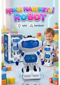 Resim Işıklı Müzikli Sesli Dans Eden Hareket Eden Akıllı 26,5cm İnteraktif Eğitici Oyuncak Robot 