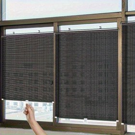 Resim Kolay Kurulum Otomatik Geri Çekilebilir Güneşlik - Matkap Gerektirmez, PVC Pencere Perdesi Ev, Ofis, Araba İçin - Çoklu Boyutlar, Şeffaf, Hafif ve Nefes Alabilen Kumaş, Ofis Pencere Kaplaması | Otomatik Gölge | Hafif Perde, Güneş Koruma Perdeleri 