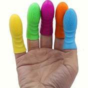 Resim 2 adet Kabarık Dokulu Silikon Masaj Parmak Eldiveni - Tekrar Kullanılabilir, Renkli Yoga ve Ayak Masajı Kas Rahatlaması ve Artan Dolaşım için, Rastgele Renk Seti, Yoga Masaj Eldivenleri|Renkli Eldivenler|Silikon Malzeme 
