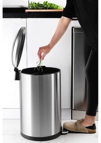 Resim Primanova Çelik Çöp Kovası Bombe Kapak 30 Lt M-e90-30-06 Gri 