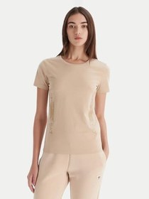 Resim Kadın slim fit Kısa Kollu Logolu Bisiklet Yaka Gri T-Shirt 7W000521 AF12503-U1046 