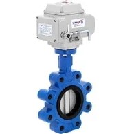 Resim Unox DN125-5" Lug Tip 24 V DC Elektrikli Aktüatörlü Kelebek Vana Paslanmaz AISI304 Klape 