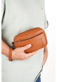 Resim Newish Polo Erkek El Askılı Portföy Clutch El Çantası New256 - Taba 