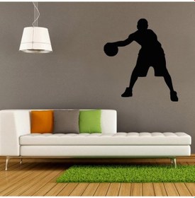 Resim Basketbolcu Folyo Sticker 40cm Uzunluk Siyah 