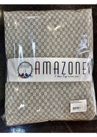 Resim Amazon Ev Naturel Çift Kişilik Pike Takımı-siyah Krem Siyah 