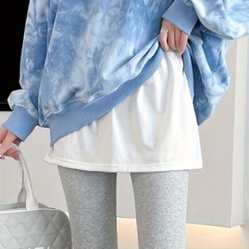 Resim Kadınlar için Şık Asimetrik Etek Ucu Katmanlı Flare - Elastik Bel Rahat Kesim Düz Renk İlkbahar/Sonbahar Günlük ve Parti Kıyafeti, Anneler Günü Hediyesi İçin Çok Yönlü Eşleştirme, Sevimli Etekler, Trendy Tasarım, Konforlu Giysi 