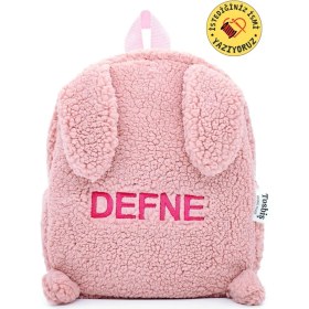 Resim Fermuarlı [ Istediğiniz Ismi Yazıyoruz ] Tavşan Pembe 0 - 8 Yaş Anasınıfı Kreş Çocuk Okul / Sırt Ça 