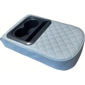 Resim Dashanshop Gri Pu Deri Kolçak Yastığı, Kupalık Ve Telefon Yuvası, Ayarlanabilir Kayış 