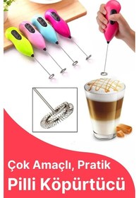 Resim Premium Kalite Pratik Pilli Mini Mikser Kahve Ve Süt Köpürtücüsü Yumurta Çırpıcı Mikser Çok Renkli 