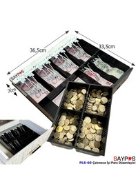 Resim 6 Banknot 4 Madeni Para Gözlü Gizli Evrak Hazneli Plastik Çekmece İçi Para Düzenleyici 36,5x33,5x7cm 