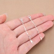 Resim 2 adet S925 Gümüş Karides Tokaları Uzatılmış Zincirlerle - DIY Kolyeler ve Bilezikler için İdeal, Takı Yapımı Bağlantı Aksesuarları, El Sanatları Aksesuarları | Şık Karides Tokaları | Dayanıklı El Sanatları, Takı Yapımı Malzemeleri 