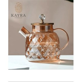 Resim Kabartmalı Borosilikat Cam Demlik 1000ML -CM-2006 