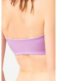 Resim Cottonhill Straplez Crop Top Büstiyer Lila Lila 