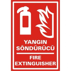 Resim İzmir Serigrafi Yangın Söndürücü Fire Extinguisher 2.6 mm PVC Uyarı Levhası 25 x 35 cm 