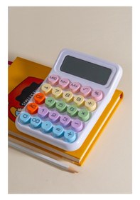 Resim Mobgift Renkli Yuvarak Tuşlu Şirin Hesap Makinası Mor 