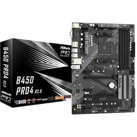 Resim ASRock B450 Pro4 R2.0 AMD 3200+ MHz (OC) DDR4 Soket AM4 ATX Anakart 