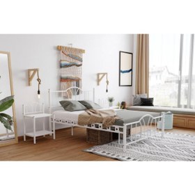 Resim Mobilya Dükkanım Bella Metal Karyola 160x200 ARM145 Beyaz 