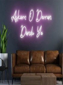 Resim Aşkom O Devran Döndü Ya Yazılı Neon Tabela Pembe 