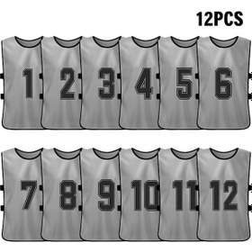 Resim Jeemson Çocuklar İçin 12'li Çift Taraflı Spor Forma Seti - Rahat Ve Havadar Gri 