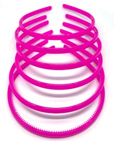 Resim Tahtakaledeyim 6 Adet Plastik Saç Tacı 8 mm Fuşya Renk 