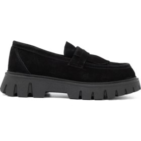 Resim Kadın Oxford ( Klasik) RC-25K-001-210 John May Siyah Suet 