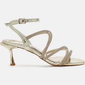 Resim Sapin Kadın Altın Kordonlu İnce Topuklu Sandalet Altın 