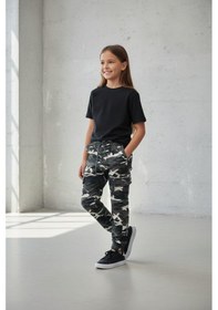 Resim Black Steel Kız Garson Boy Kamuflaj Desen Pantolon Açık Yeşil 