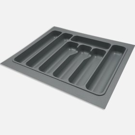 Resim Kitchenox ABS Plastik 55x49 cm 7 Bölmeli Çekmece İçi Kaşıklık Gri 