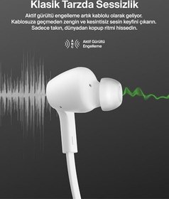 Resim Belkin SoundForm ANC Kulaklık, USB-C Bağlantılı, Mikrofonlu Kulakiçi Kulaklıklar, iPhone 17, iPhone 16, iPad Mini, Galaxy S25, Google Pixel 10, Android ve Daha Fazlası için, Beyaz 