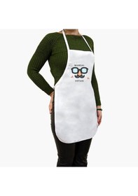 Resim Kişiye Özel Mangal Ustası Tasarımlı Mutfak Önlüğü Yetişkin Ve Çocuk Boy Seçenekli Beyaz 