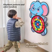 Resim Çocuklar için Fil Temalı Yapışkan Top Dart Tahtası - Etkileşimli İç/Dış Mekan Oyuncağı, Renkli Dardan, Güç Gerektirmez, Doğum Günü Partisi ve Aile Eğlencesi için Dayanıklı Tasarım, Fil Dekoru, Dış Mekan Oyunları 