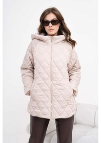 Resim FTZ Women Ftz Kadın Kapitone Kaban Beige 30966 Beige Bej 