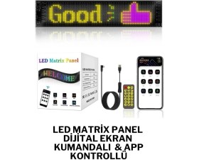 Resim Serreha Matrix LED Panel Cama Yapışan Yazı Yazan Telefon Kontrollü LED Ekran (16*96) Plus 90 cm 