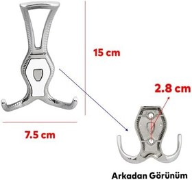 Resim Badem10 Galata Askı Portmanto Metal Vestiyer Duvar Dolap Elbise Askısı Krom Beyaz Mobilya Askılığı Aparat 