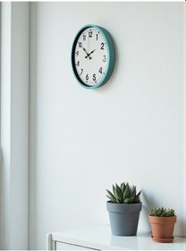 Resim 36 Cm Turkuaz Dekoratif Klasik Duvar Saati Turkuaz 