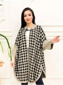 Resim 02Lady Fashion kadın kaz ayağı desenli panço 