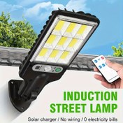 Resim Güneş Enerjili Ev İnsan Algılayıcı Bahçe Lambası Dış Mekan Enerji Tasarruflu LED Kırsal Sokak Aydınlatması 
