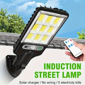Resim Güneş Enerjili Ev İnsan Algılayıcı Bahçe Lambası Dış Mekan Enerji Tasarruflu LED Kırsal Sokak Aydınlatması 