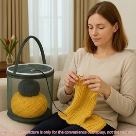 Resim 1 adet Büyük Kapasiteli İplik Düzenleyici, İplik Çekme - Kolay Döndürme Tambur Tasarımı, İplik Deliği ve Tutma Kolu Seyahatler için, Novice Örücüler ve Yaşlılar için Alan Tasarrufu Sağlayan Depolama Çantası - Beyaz, Noel ve Şükran Günü için İdeal Hediye, El Sanatları için İplik Düzenleyici, El Sanatları Malzemeleri Depolama, Taşınabilir Depolama, Kompakt Tasarım, Dayanıklı Polyester, Noel için En İyi, Şükran Günü için Mükemmel, İplik Depolama 