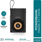 Resim Phixi Magsafe 15W Kablosuz ve Kendinden Kablolu Powerbank Taşınabilir Şarj Aleti PD Girişi 22.5W Hızlı Şarj 