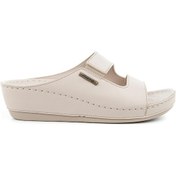 Resim Muya Panna Anatomik Taban Jel Destekli Topuk Dikeni Dört Mevsim Kadın Terlik Krem 