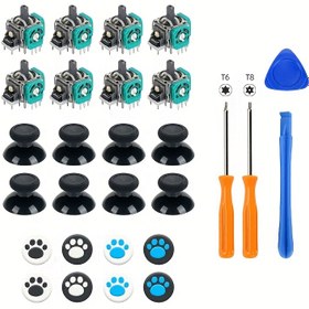 Resim XBOX ONE/Series X/S Kontrolcü Tamir Kiti, Metal 3D Rocker Başlığı ve Tornavida Aleti Dahil, Uzaktan Algılama Sökme Parçaları ile XBOX Analog Joystick Değişim Kit'i, 3D Örnekli XBOX DualSense Kumandası, Şarj Gerektirmiyor, Modeller: T8T10 