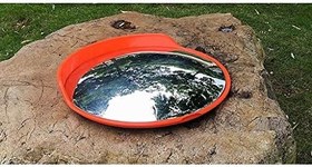 Resim Dayanıklı 45 CM Otoyol Dışbükey Ayna - İç ve Dış Mekan Kullanımı için Deforme Dayanıklı PC Geniş Açılı Lens, Güvenlik ve Görünürlüğü Artırır Araba Yolları ve Park Alanları için İdeal 