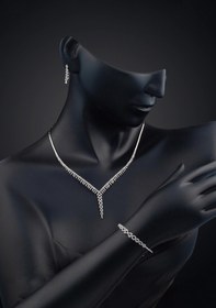 Resim Bilezikci Elizabeth 14 Ayar Beyaz Altın Düğün Seti 