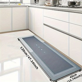 Resim 1 adet Kaymaz Diyatomitli Yer Matı - 3mm Kalınlık, Doğal Kauçuk Taban, Süper Emici ve Kolay Temizlenebilir, Mutfak, Banyo, Giriş için Rahat Ayak Padı - Siyah, Çeşitli Boyutlarda Mevcut, Mutfak Zemin Matı, Ayak Padı 