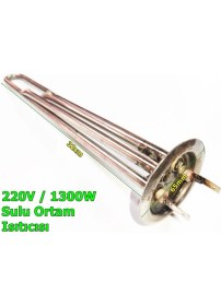 Resim Yuvarlak Flanş Krom 230V 1300W Termosifon Rezistansı 