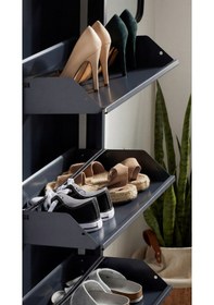 Resim Dörtlü Metal Ayakkabılık Premium Antrasit Antrasit 