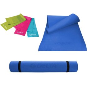 Resim Yoga Matı Ve 3'lü Pilates Bandı 150cm X 15cm Uç Kısmı Açık 